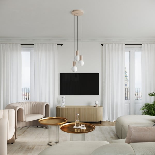 Pelēkbrūna galda lampa ar stikla abažūru (augstums 19 cm) Orbital – Sollux-image-4