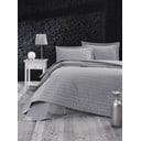 Pelēks stepēts gultas pārklājs divguļamai gultai 220x240 cm Monart – Mijolnir