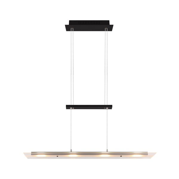 Melna LED piekaramā lampa ar stikla abažūru Milos – Trio