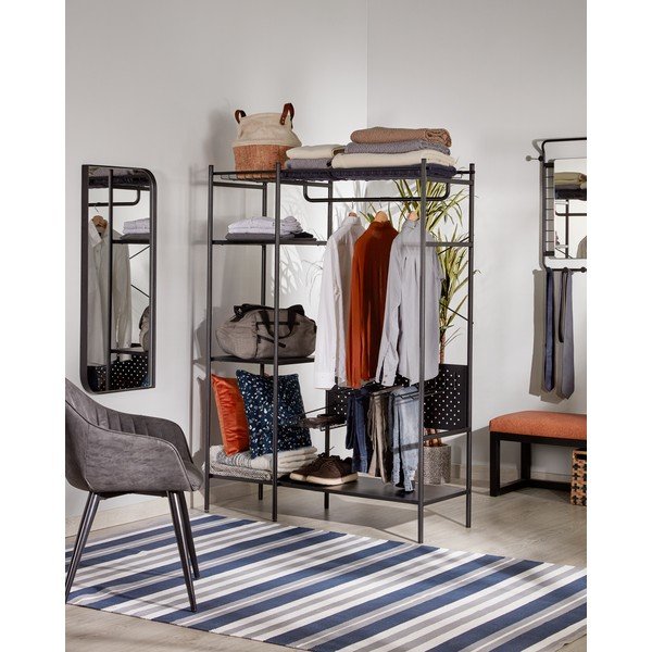 Melns drēbju skapis Kave Home Storn, augstums 182 cm-image-1