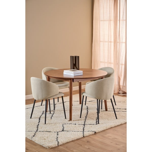 Apaļš izvelkams ēdamgalds ar papildu galda virsmu un riekstkoka imitāciju ø 115 cm Montreux – Actona-image-1