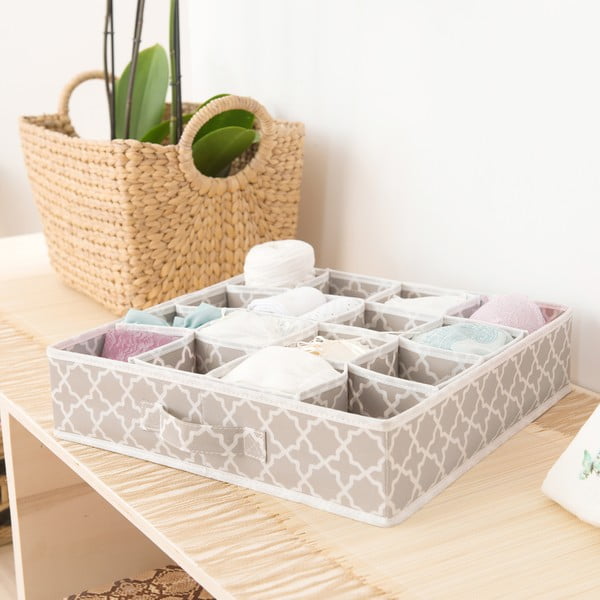 Bēšs atvilktņu organizators ar 16 nodalījumiem Compactor, 40 x 40 cm-image-1