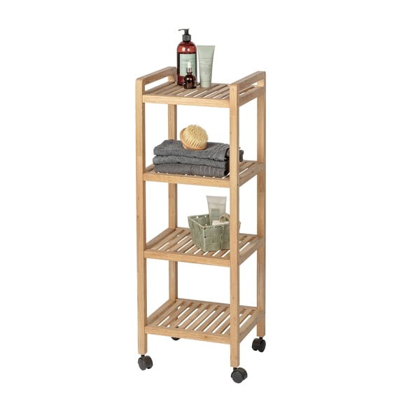 Dabīga toņa valrieksta masīvkoka vannas istabas plaukts 35x97 cm Norway – Wenko-image-1