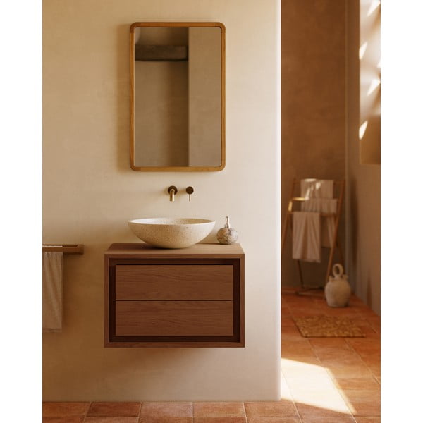 Sienas spogulis ar masīvkoka rāmi 45x70 cm Shamel – Kave Home-image-3