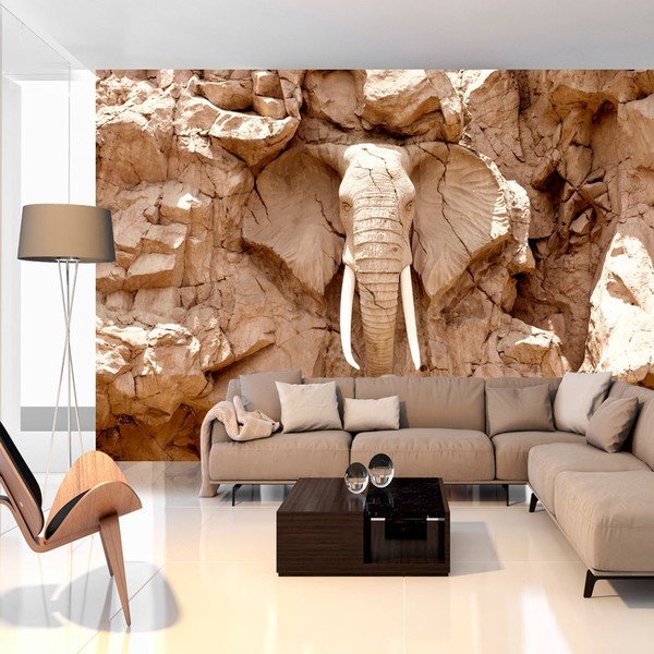 Lielformāta tapetes Artgeist Stone Elephant, 200 x 140 cm-image-1