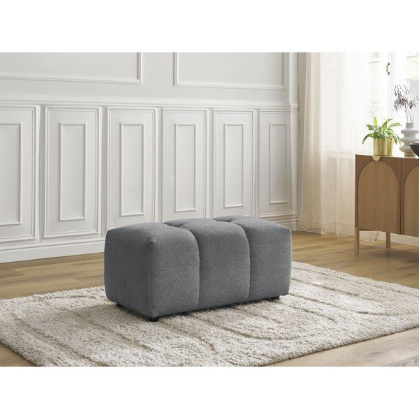 Pelēks kāju soliņš no šenila auduma Roxelane – Bobochic Paris-image-1