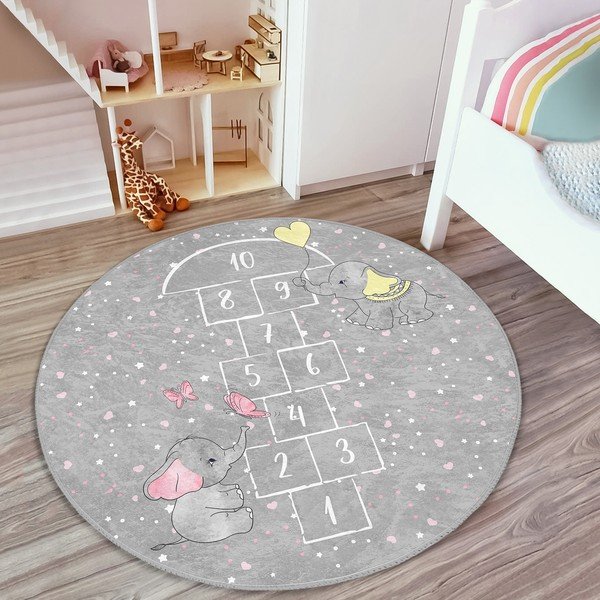 Pelēks bērnu paklājs ø 80 cm Comfort – Mila Home-image-3