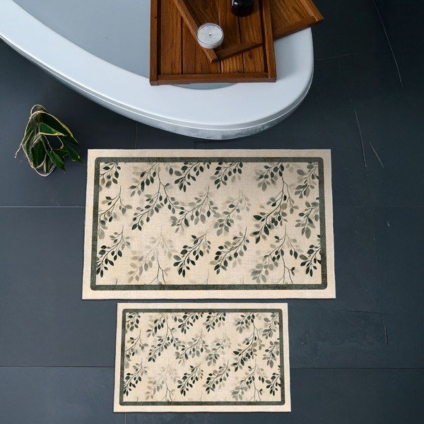 Bēši vannas istabas paklājiņi (2 gab.) 60x100 cm – Foutastic-image-2