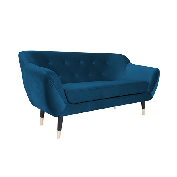 Zils dīvāns ar melnām kājām Mazzini Sofas Amelie, 158 cm-image-2