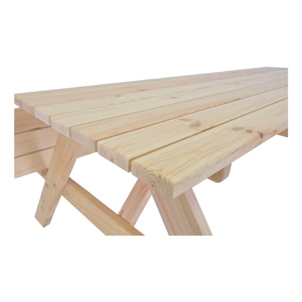 Dabīga toņa masīvkoka dārza pusdienu komplekts 4 personām Piknic – Rojaplast-image-2