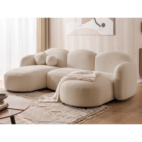 Gaiši brūns stūra dīvāns no buklē auduma (U veida) Orbit – Ropez-image-4