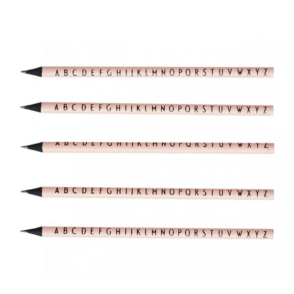 5 rozā zīmuļu komplekts Design Letters Pencils