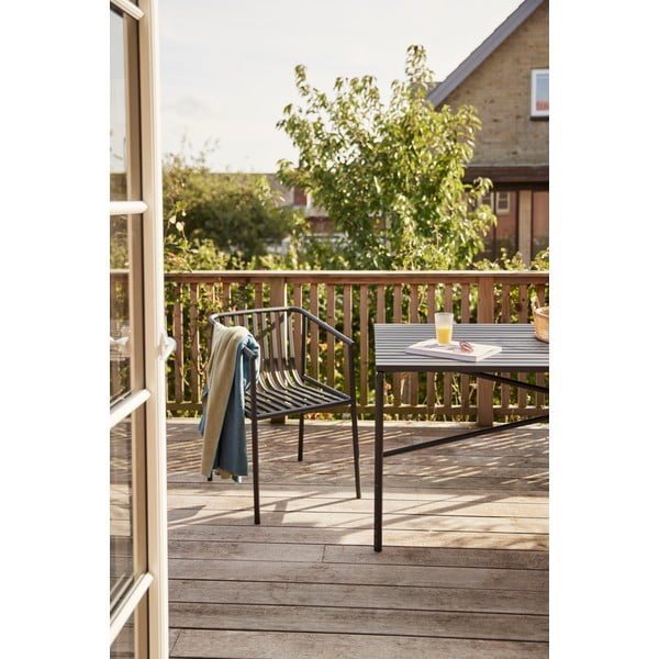 Melns metāla dārza atpūtas krēsls Villa – Hübsch-image-3