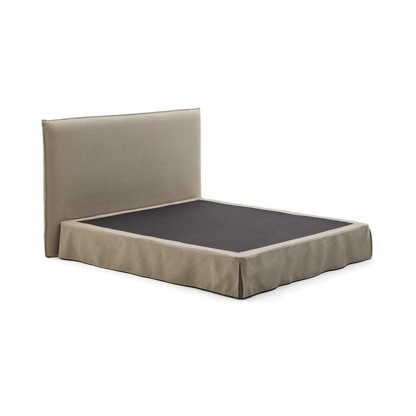 Pelēkbrūna polsterēta divvietīga gulta 180x200 cm Jaira – Kave Home