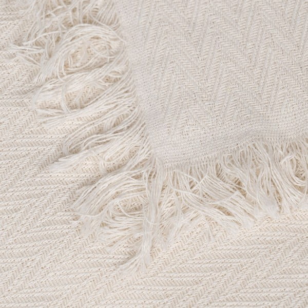 Krēmkrāsas gultas pārklājs no pārstrādātas kokvilnas 180x260 cm Spike – Ixia-image-3