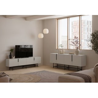 Krēmkrāsas zema kumode 200x77,5 cm Eldia – Marckeric