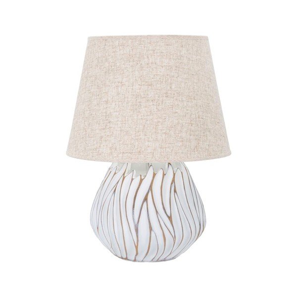 Bēša galda lampa ar auduma abažūru (augstums 48 cm) Honduras – Mauro Ferretti