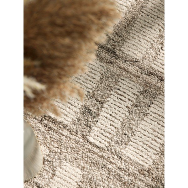 Krēmkrāsas ar rokām darināts vilnas paklājs 120x180 cm Boho 1.0 Linara – Vikosa-image-3