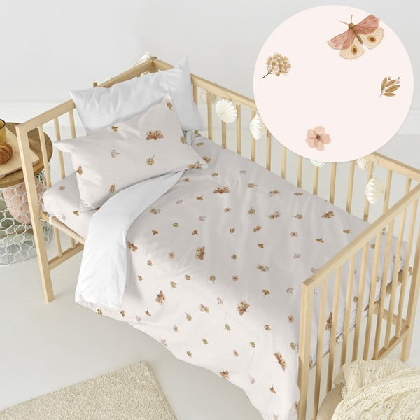 Kokvilnas bērnu gultas veļa bērnu gultiņai 100x120 cm Butterfly – Happy Friday
