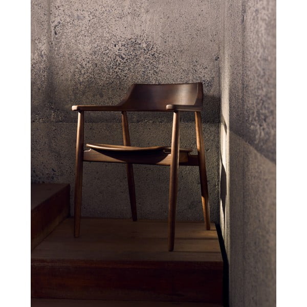 Brūns ozola masīvkoka pusdienu krēsls Fondes – Kave Home-image-1