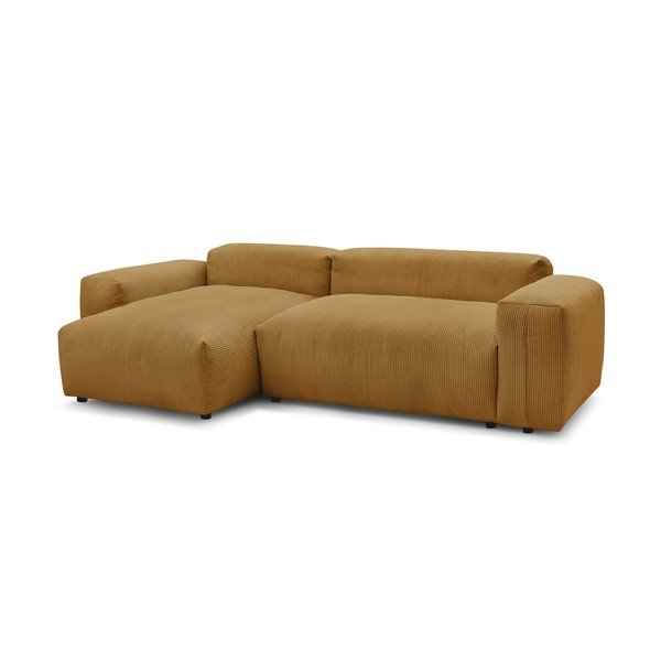 Sinepju dzeltens velveta stūra dīvāns (kreisais stūris) Lafayette – Bobochic Paris-image-2