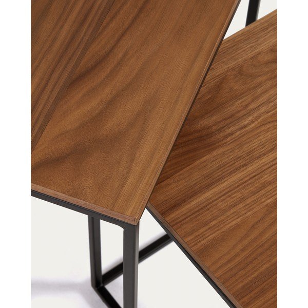 Sānu galdiņi ar valrieksta koka imitācijas galda virsmu (2 gab.) 45x45 cm Yoana – Kave Home-image-2