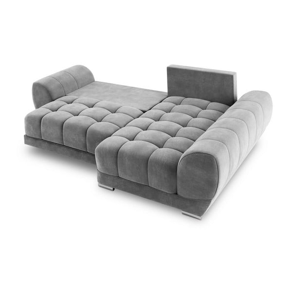 Pelēks samta dīvāns Windsor & Co Sofas Nuage, labais stūris-image-4