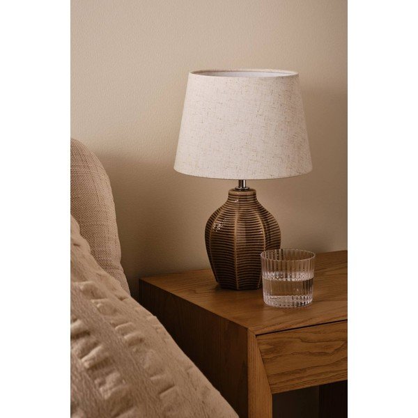 Bēša/tumši brūna keramikas galda lampa (augstums 34 cm) Wera – Jotex-image-2