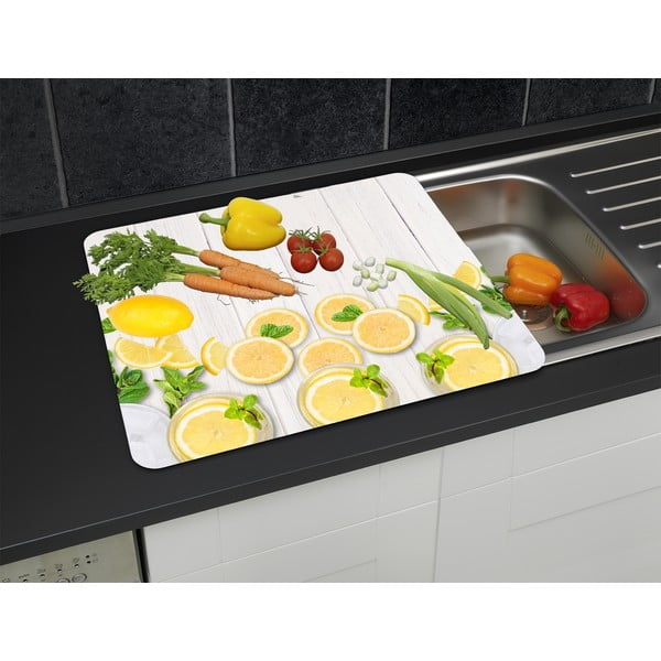 Rūdīta stikla plīts sienas aizsargplāksne 50x56 cm Lemons – Wenko-image-2