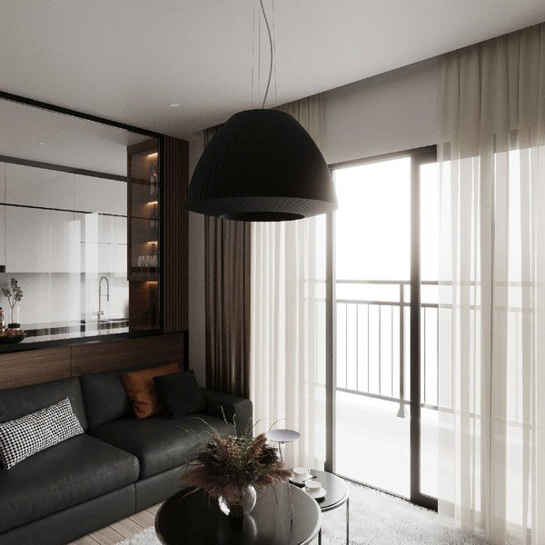 Melna piekaramā lampa ar stikla abažūru ø 60 cm Soprano – Sollux-image-4
