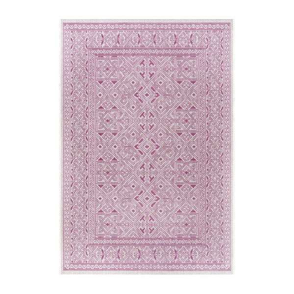 Violets un bēšs āra paklājs NORTHRUGS Cuadrado, 140 x 200 cm
