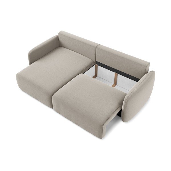 Pelēkbrūns samta salokāms stūra dīvāns ar uzglabāšanas vietu (ar kreiso stūri/ar zvilni) Kalena – Makamii-image-4