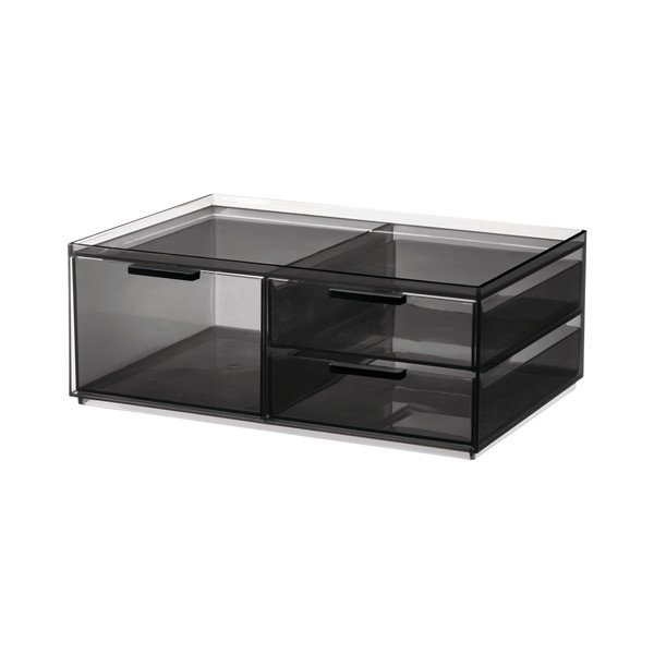 Matēts melns vannas istabas organizators kosmētikai no pārstrādātas plastmasas – iDesign-image-2