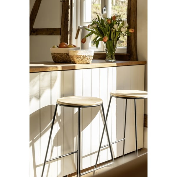 Melni/dabīga toņa bāra krēsli (2 gab.) (sēdekļa augstums 70 cm) Loft – Wenko-image-2