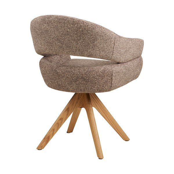 Brūns polsterēts ēdamistabas krēsls ar roku balstiem Dover – House Nordic-image-4