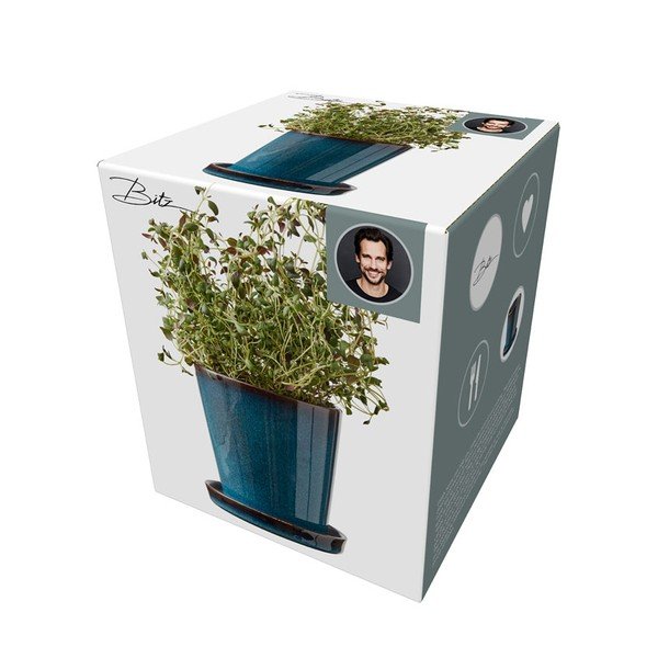 Akmensmasas puķu poda apvalks ø 10 cm Gastro Dark Blue/Black – Bitz-image-3