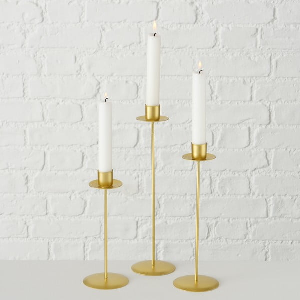 3 zelta krāsas svečturu komplekts Boltze Kimo-image-2