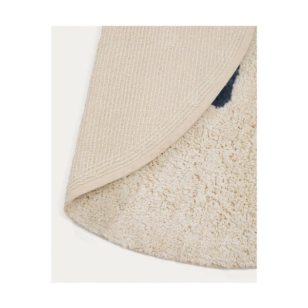 Ziloņkaula krāsas mazgājams/ar rokām darināts kokvilnas bērnu paklājs ø100 cm Tandani – Kave Home-image-4