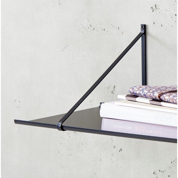 Melns sienas plaukts Hammel Edge, 65 x 27 cm-image-1