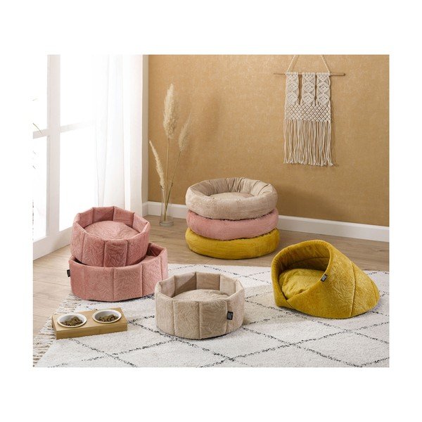 Gaiši rozā būdas veida gulta kaķiem ø 50 cm – Love Story-image-4