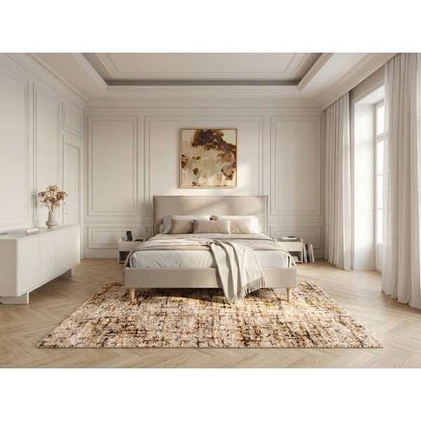 Bēša divguļamā gulta Bobochic Paris Sary Dark, 160 x 200 cm-image-1