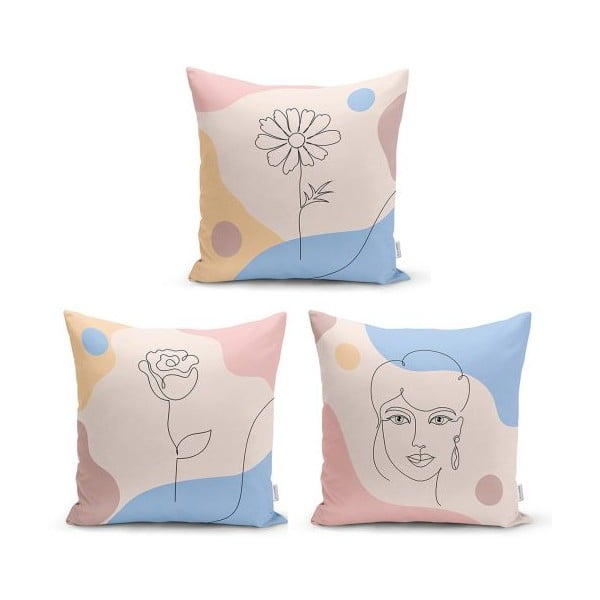 3 dekoratīvo spilvendrānu komplekts Minimalist Cushion Covers Minimalist, 45 x 45 cm