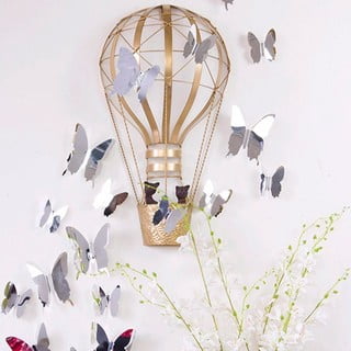 12 uzlīmju komplekts ar 3D efektu Ambiance Mirror Butterflies