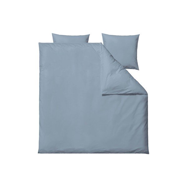 Zila divguļamā gultas veļa no kokvilnas perkala 200x220 cm Crisp – Södahl-image-4