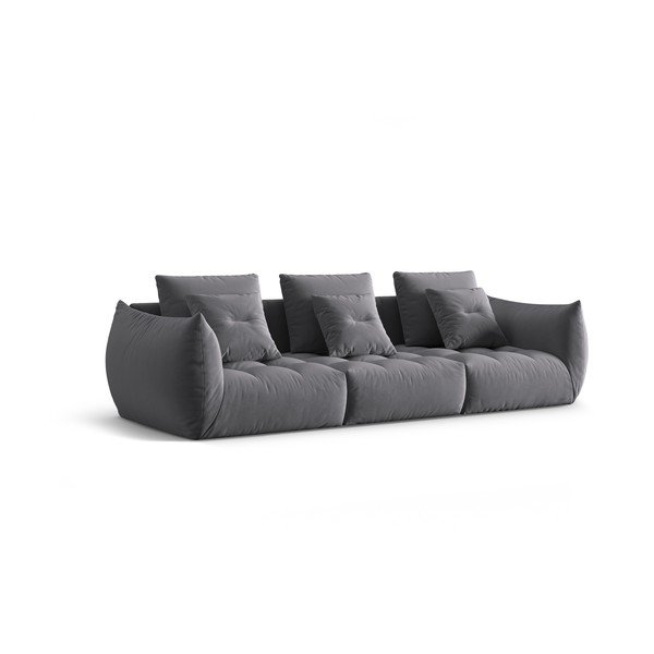Tumši pelēks samta dīvāns 332 cm Bloom – Micadoni -image-2