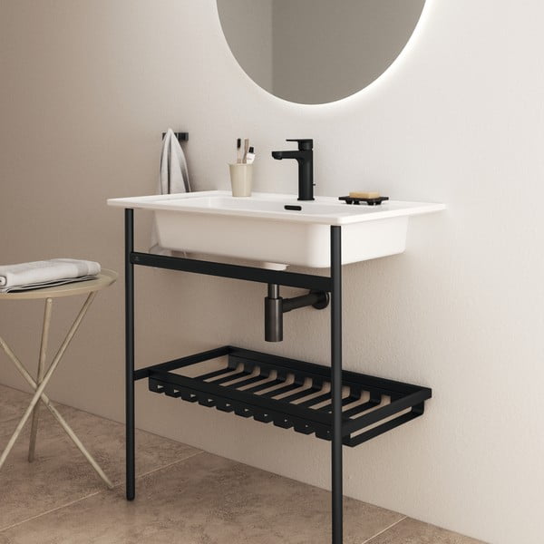Melns metāla statīvs zem izlietnes 76x84 cm Conca – Ideal Standard-image-4