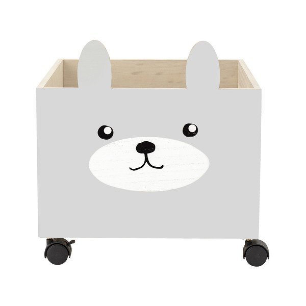 Bloomingville Storage Bear Koka rotaļlietu glabāšanas kaste uz riteņiem-image-1