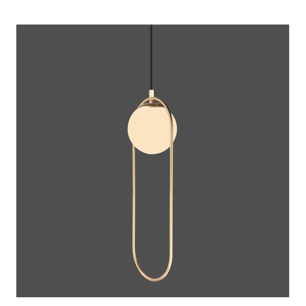 Zelta krāsas piekaramā lampa ar stikla abažūru ø 20 cm Arch – Squid Lighting-image-1