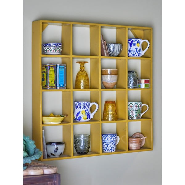 Dzeltens daudzlīmeņu atkārtoti pārstrādātas koksnes sienas plaukts 10 cm Bekka – Bloomingville-image-1