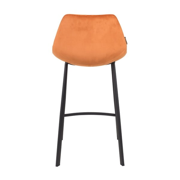 2 oranžu bāra krēslu komplekts ar samta apdari Dutchbone, augstums 91 cm-image-4